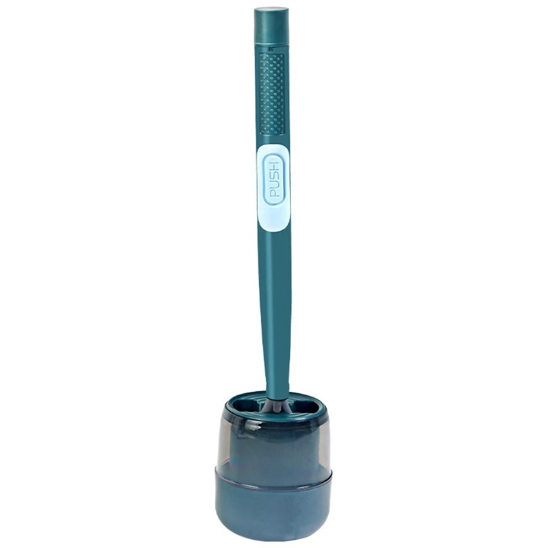 

Hydraulic Toilet Brush Tongue-Type Silicone Soft Brush Head Punch-Free Long Handle Cleaning Brush Bathroom