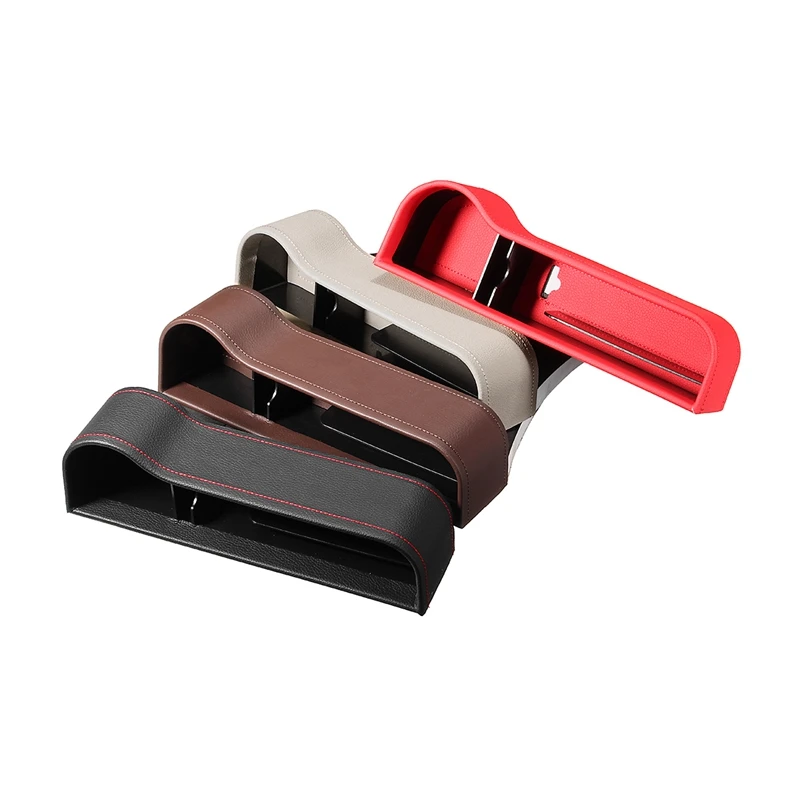 

Universal Left/Right Passenger Driver Side Car Seat Gap Storage Box for Pocket Organizer Phone Holders Black/Beige/Red