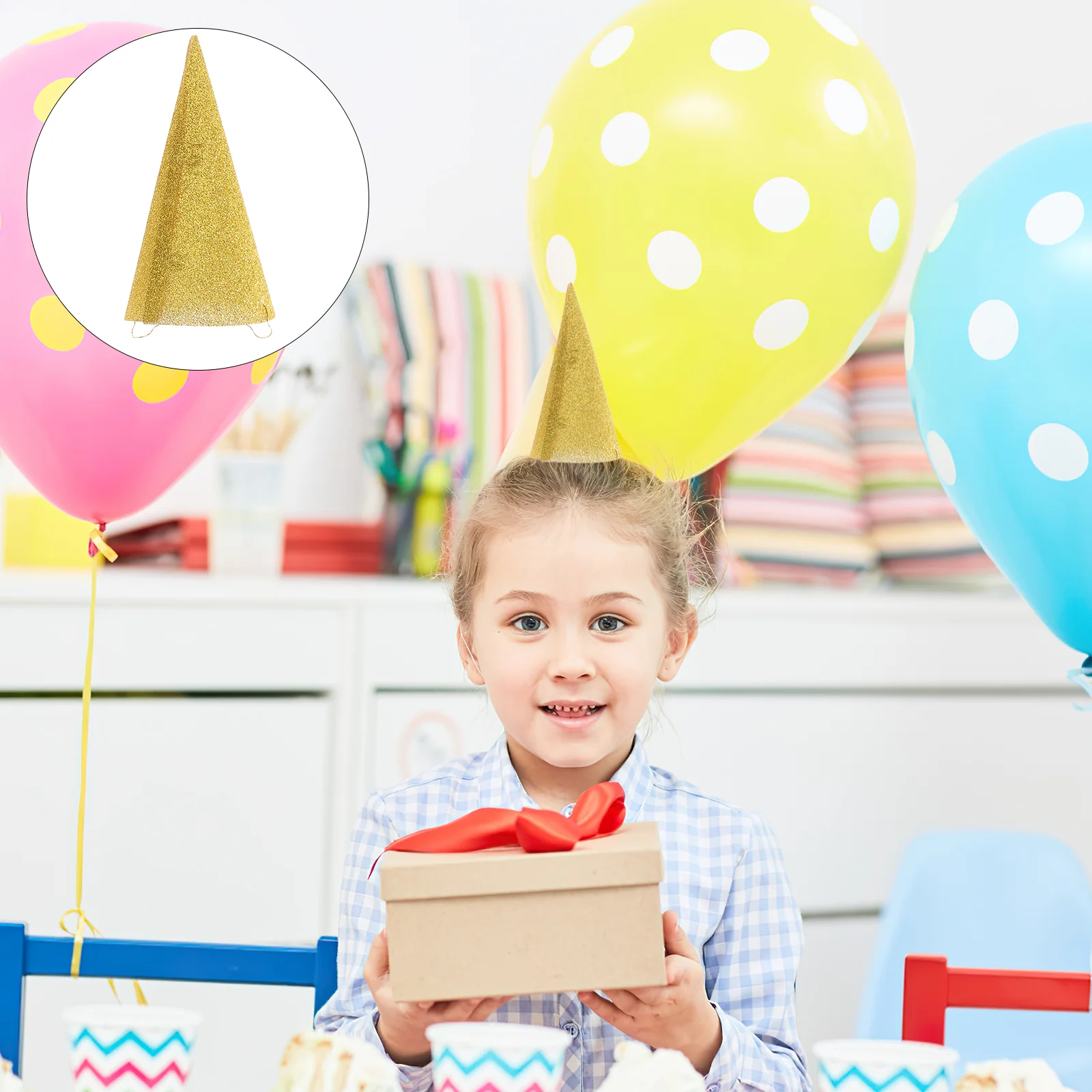 

Birthday Hats Party Hat Cone Kids Baby Paper Glitter Cap Adults Mini Celebration Toddler Headwear Prince Dogs Tiara First Caps
