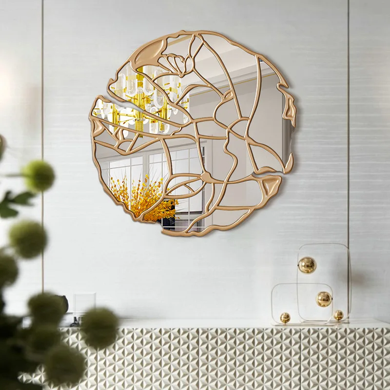 

Gold Large Vanity Decorative Wall Mirrors Bathroom Irregular Large Model Makeup Mirror Boho Home Decor Spiegel Cosmetic Mirror