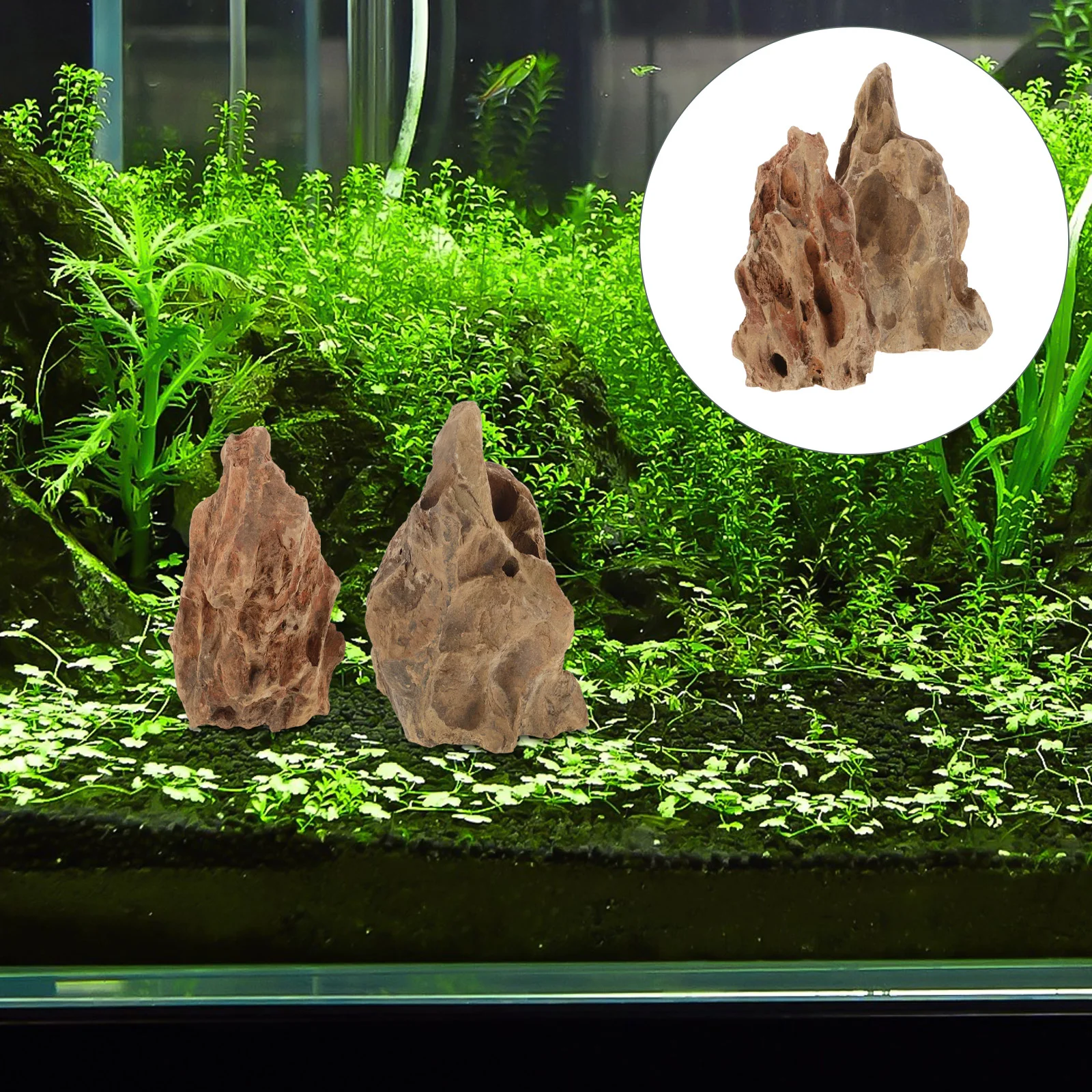 2 шт. каменное украшение для аквариума модель рокарии пейзажное укрытие