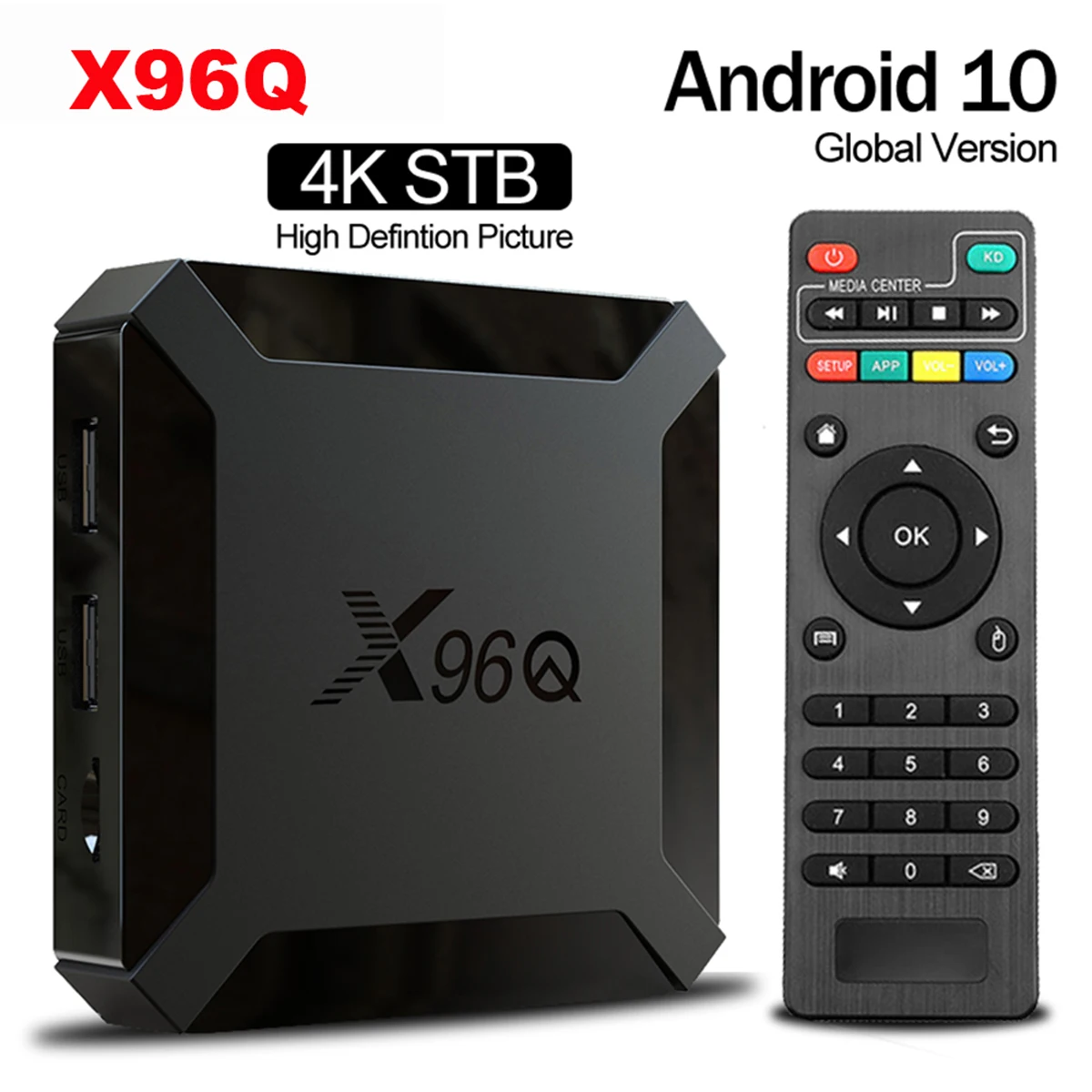 X96Q Android 10 Allwinner H313 четырехъядерный Смарт ТВ-бокс 2 ГБ 16 1 8 4K 4G wifi телеприставка