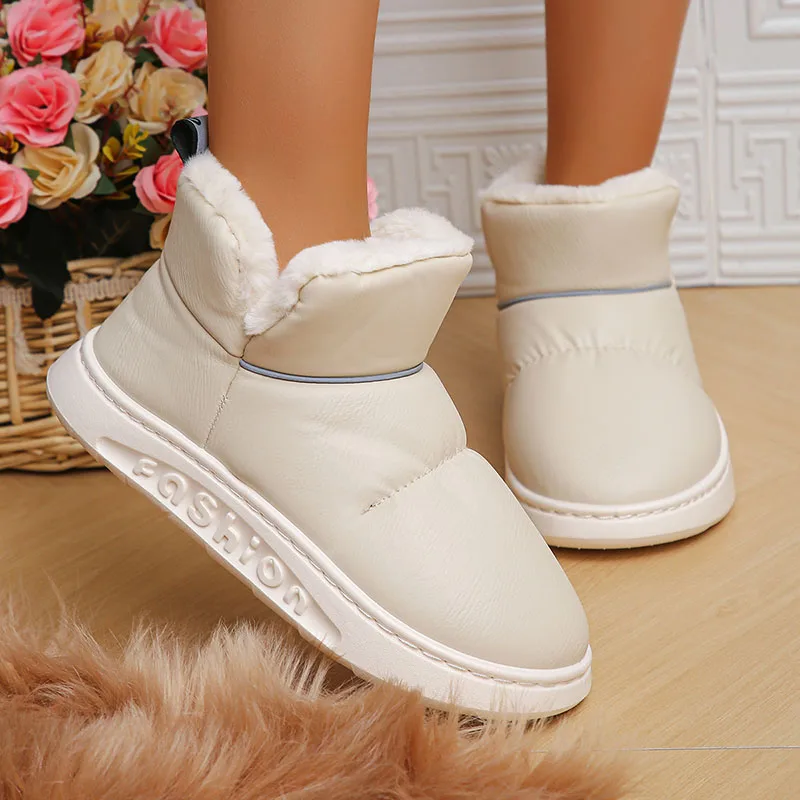 

Waterproof Winter Boots for Women Comfortable Soft Thicken Plush Snow Boots Woman Non-Slip Keep Warm Cotton Padded Shoes Botas