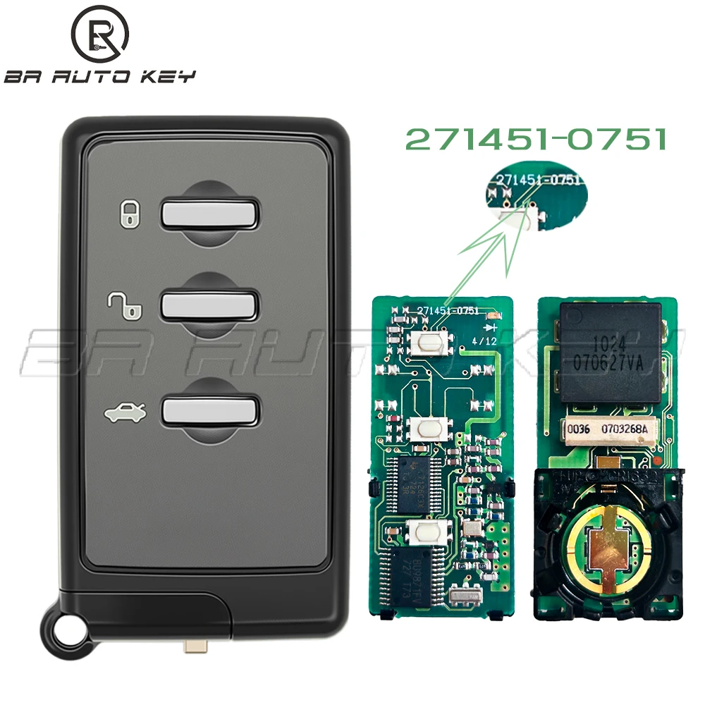 

271451-0751 Оригинальная смарт-клавиатура 312,15 МГц, 3-кнопочный смарт-дистанционный ключ, подходит для Subaru Forester Impreza Legacy ID4D чип