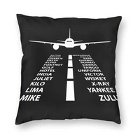 phonetic alphabet airplane pilot cushion cover airplane fighter square pillow case living room home decor