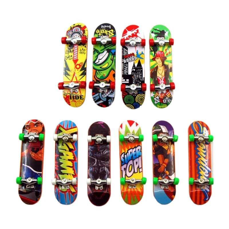 

10x Mini Skateboards Finger Board Finger Toy Accessories Cute Mini Skateboard