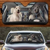 funny irish wolfhound family driving dog lover car sunshade car window sun cover for irish wolfhound mom car windshield for uv