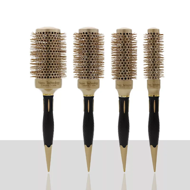 Ionic Curling Hair Brush Barber Comb Rolling Comb Hairstyling Tool Accessories for Home Beauty Salon Hair Ceramic Round Comb