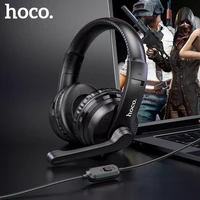 hoco gaming headset studio dj headphones stereo over ear wired headphone with microphone for pc ps4 ps5 xbox one gamer with mic