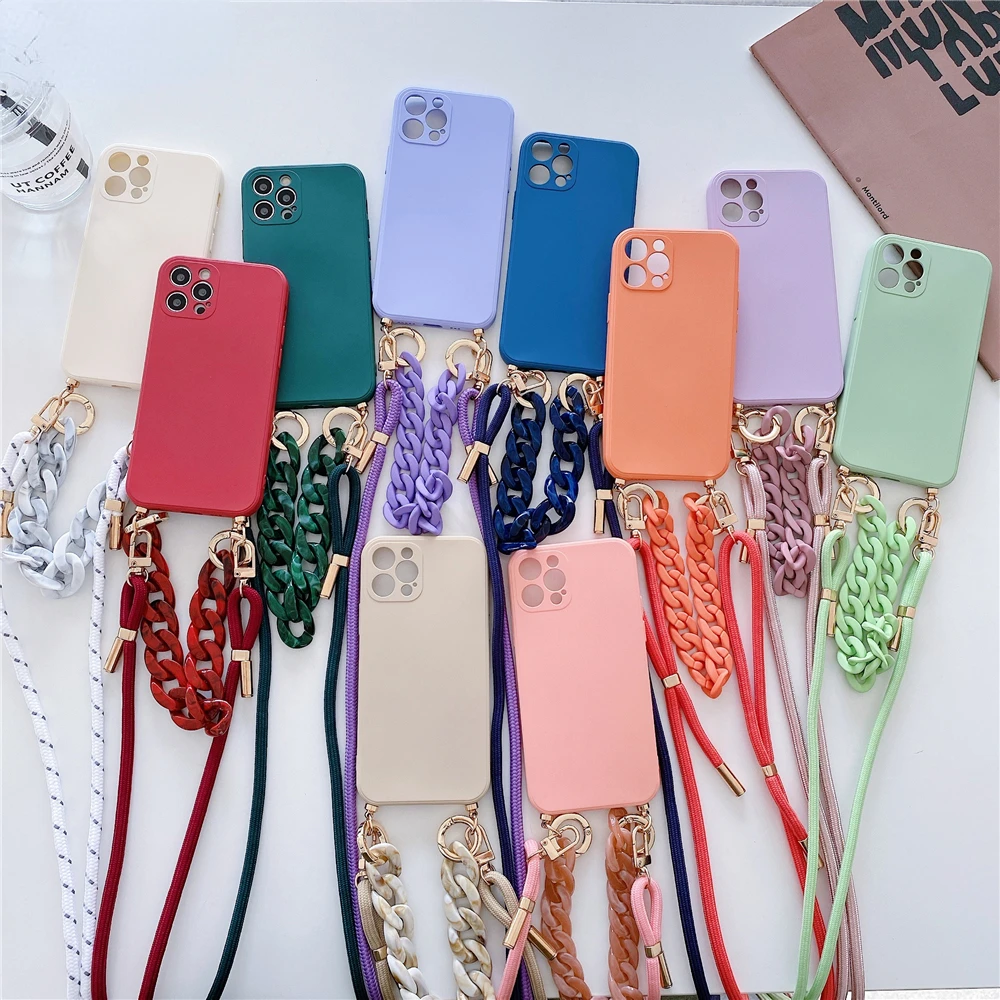 

Factory Direct Selling For iPhone 14 11 12 13 Pro Max X XS XR 6 7 8 Plus SE Mini Soft Silicone Cover Marble Amber Bracelet Neck