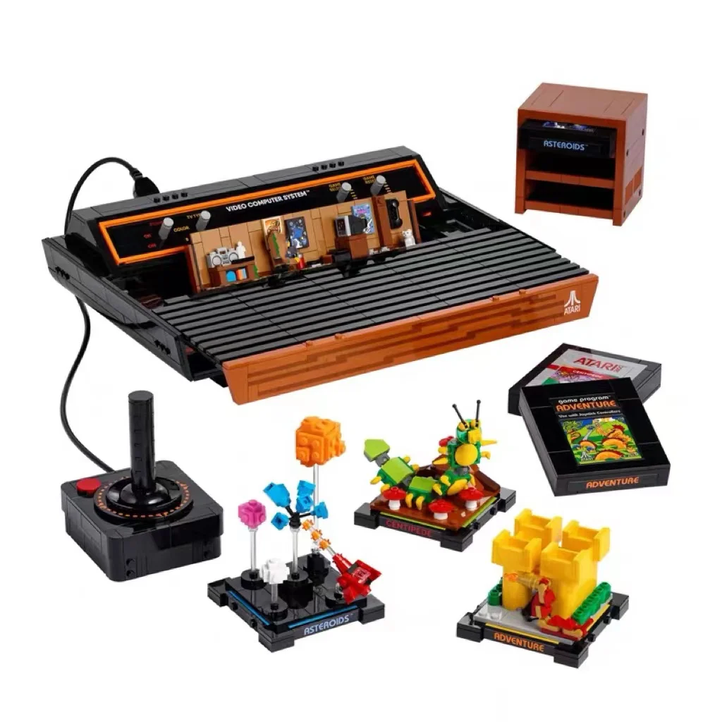 

В наличии, креативные строительные блоки Atari 2600, модель 10306 MOC, винтажные игровые консоли, кирпичи, игрушки для мальчиков, подарочный набор на день рождения