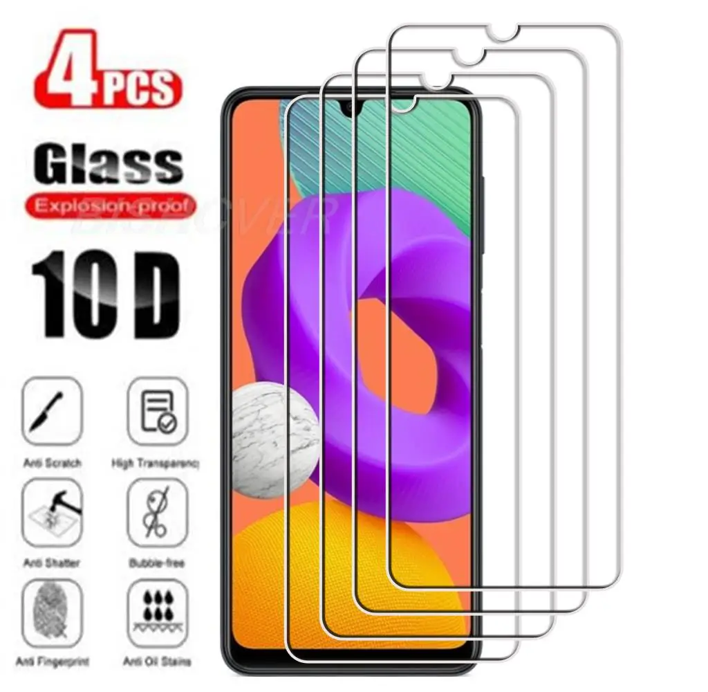 

4Pcs Tempered Glass For Samsung Galaxy M32 5G 6.5" 2021 SM-M326B, SM-M326B/DS Screen Protector Protective Glass Film 9H