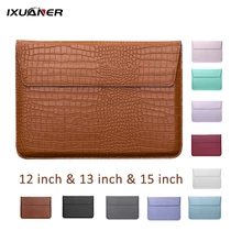Laptop Bag for Macbook Air 13 Case 11 12 15 Pro 13.3 15.4 Retina Unisex Sleeve Envelope Fundas PU Leather Sleeve Notebook Pouch