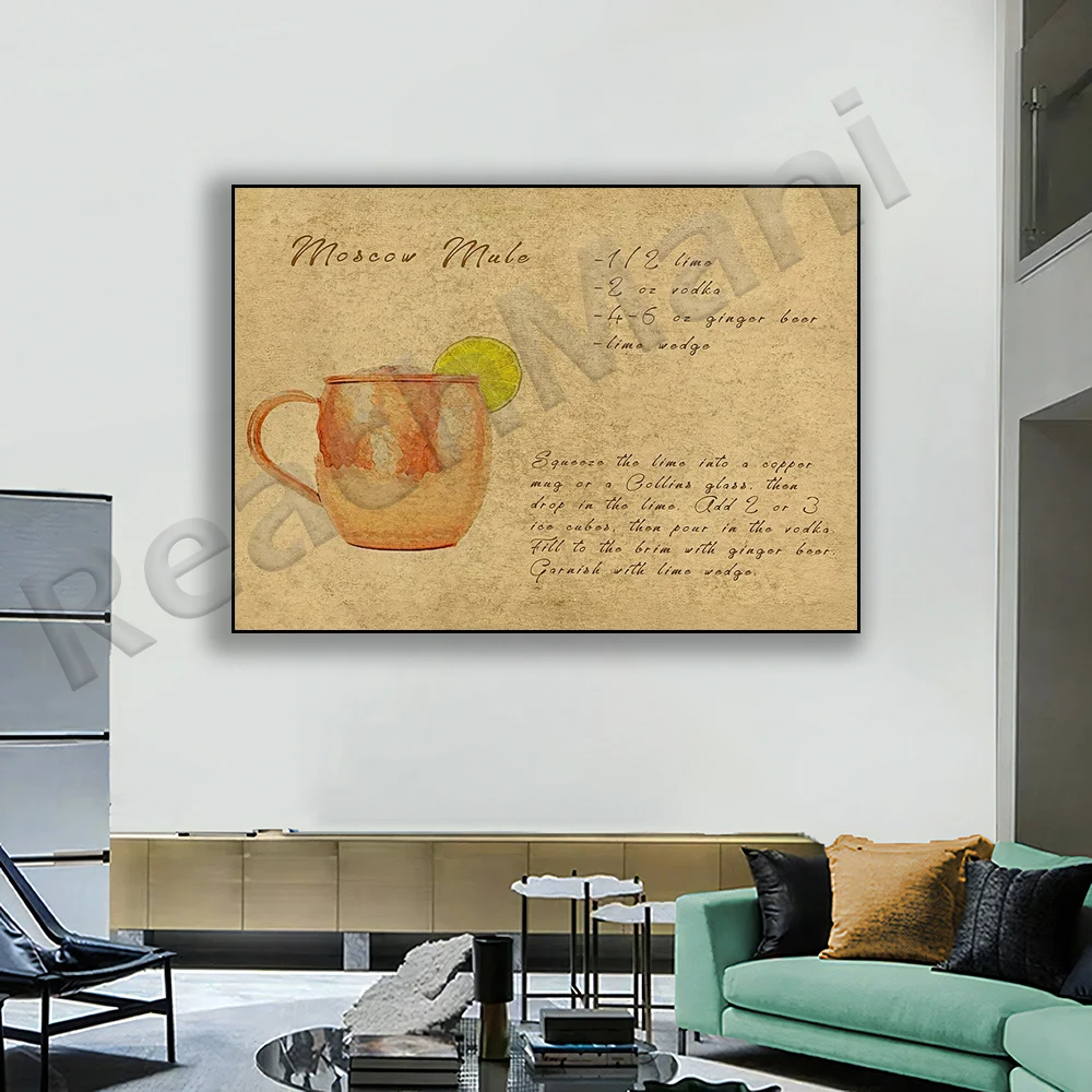 Московский постер с изображением родинок печать рецептов напитков для коктейлей