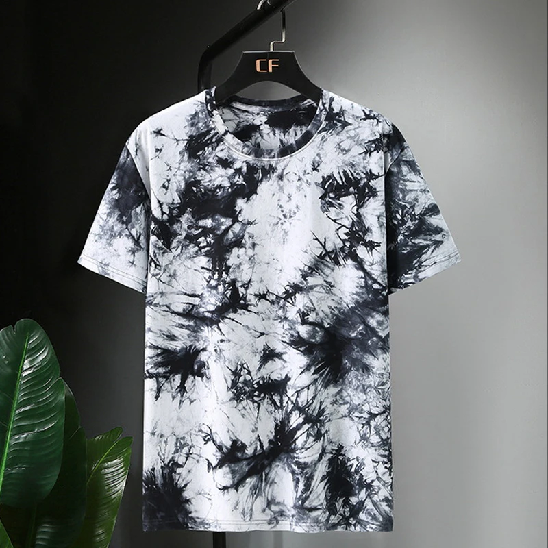 

T-shirts Men Big Size Tops Tees Summer Hip Hop Casual Tie-Dye Tshirts Plus Size Clothes Baggy XL-10XL Men Clothing