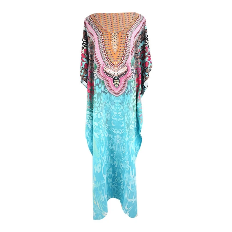 

Print Bikini Cover-ups Summer Dress Women Beachwear Long Printed Beach Dress
