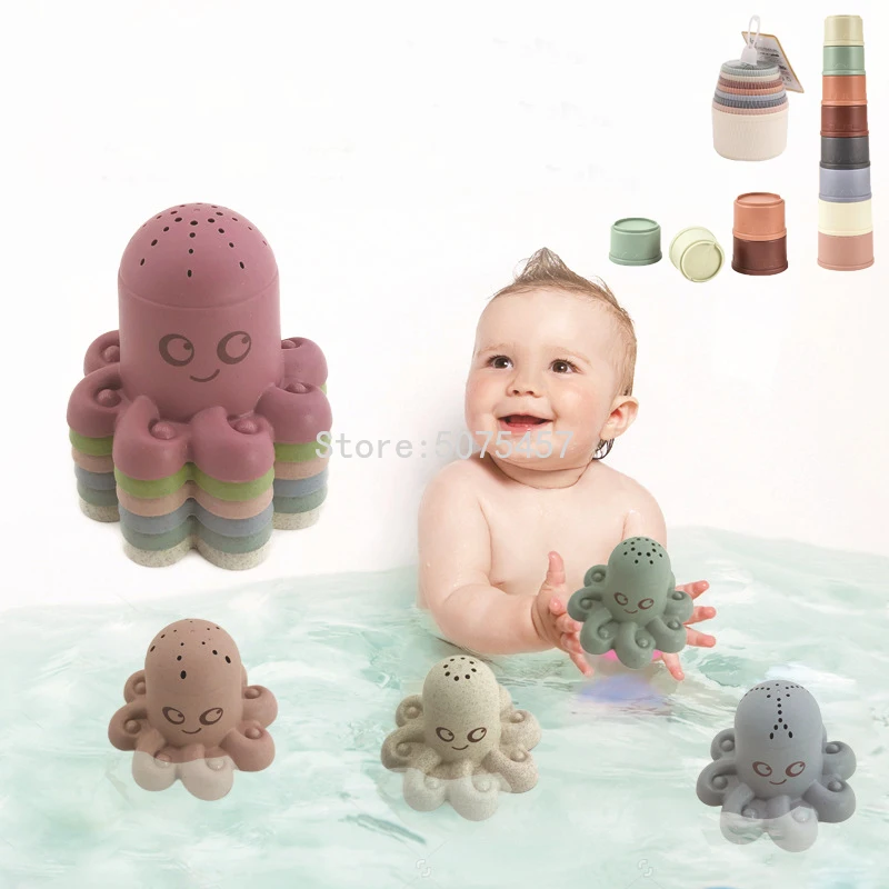 Детские Игрушки для ванны игрушечные чашки штабелирования красочные раннего