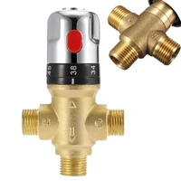 brass thermostatic mixing valve 3 way brass mixing valve pipe thermostat faucet bathroom water temperature control faucet tools