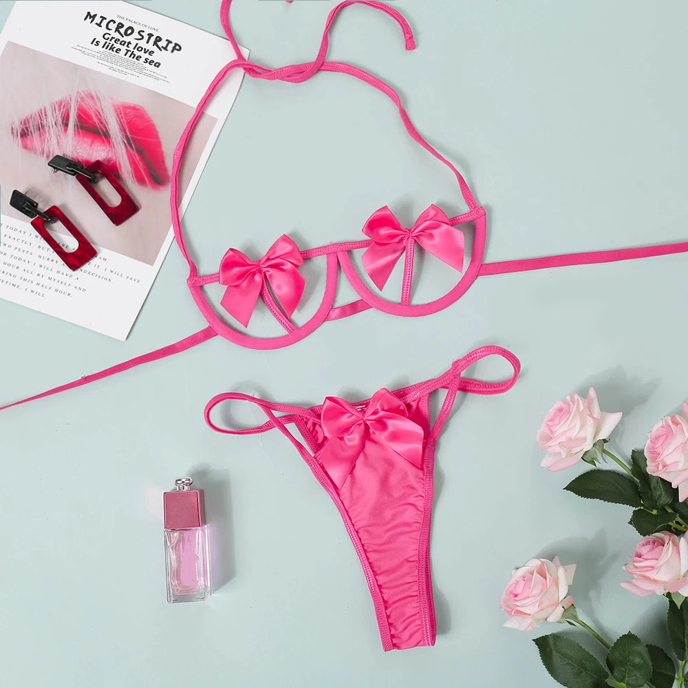

Female Ultrathin Perspective Sexy Push Up Bra Underwear Set for Women Bra and Panties Set Floral Embroidery Exotic Lingerie Set
