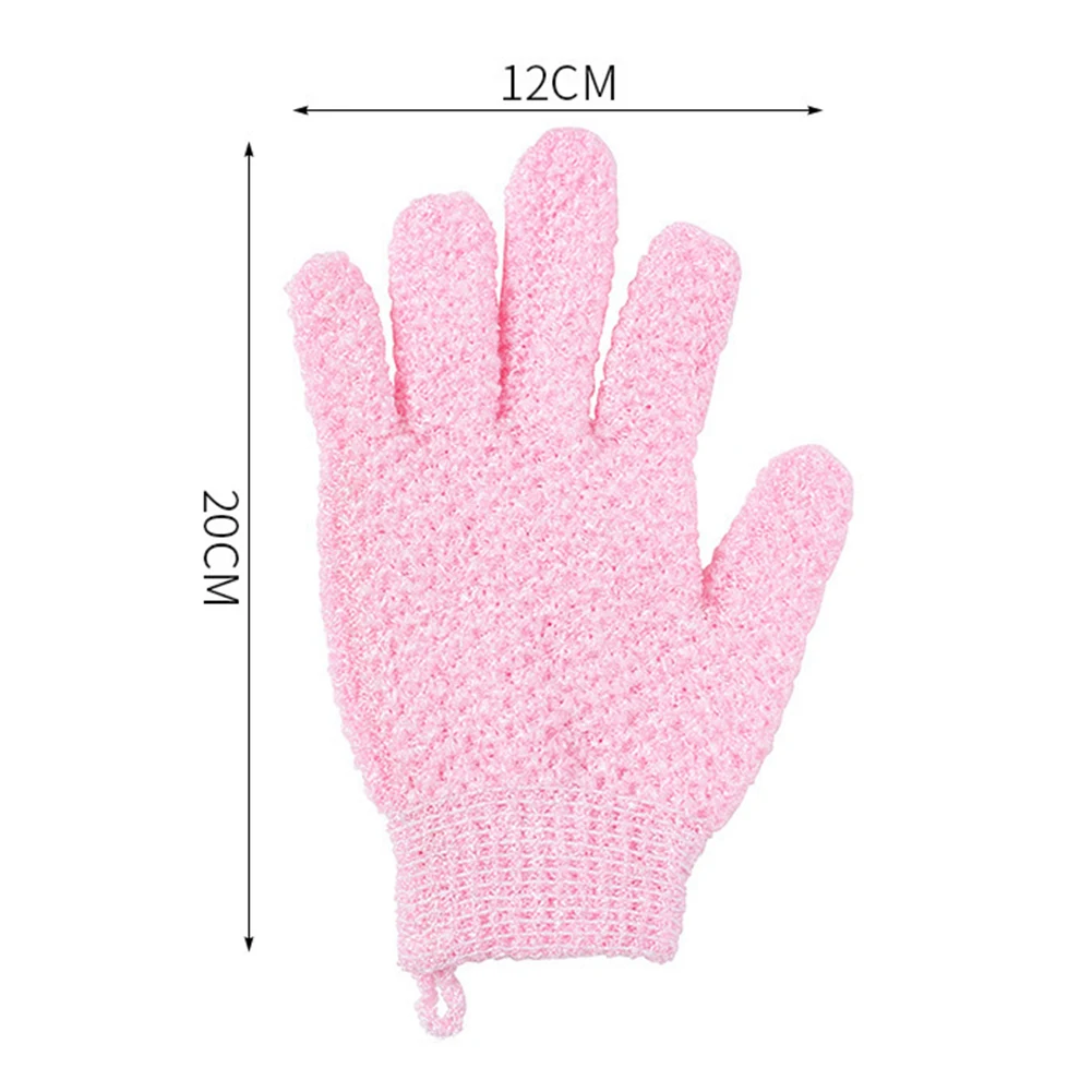 

Bath Artifact Shower Gloves 20*12cm 2pcs Blue/Pink Five-Finger Gloves With Lanyard Encourages Blood Circulation