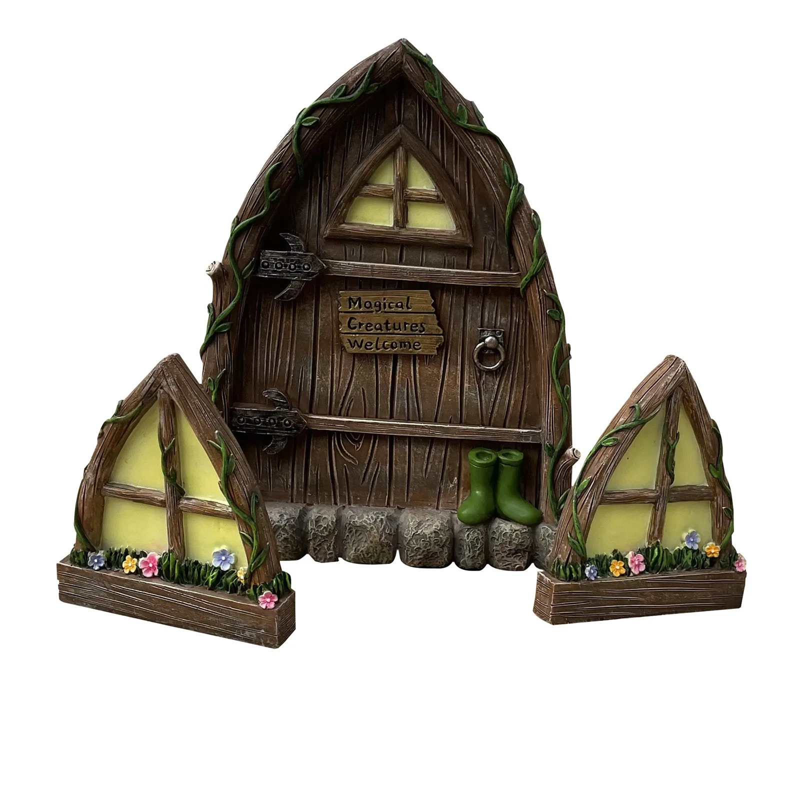 Fairys двери и окно для украшения ствола дерева миниатюрные Gnome оконные статуэтки