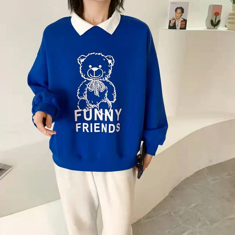 

women clothing sports hoodies oversized pullover long sleeve printed sweatshirts loose casual streetwear tops 2021 fall new