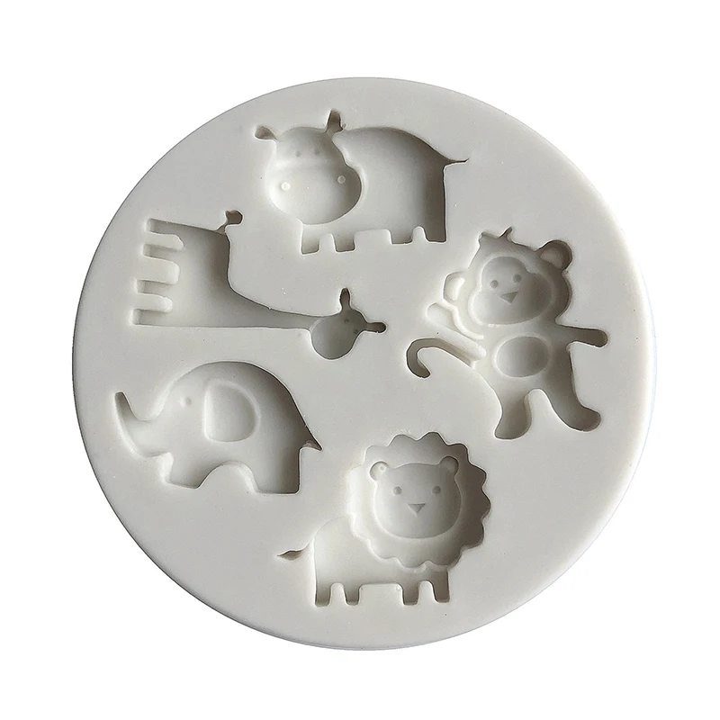 Силиконовая форма в форме льва напилка зебра слон маленькое животное пудинг