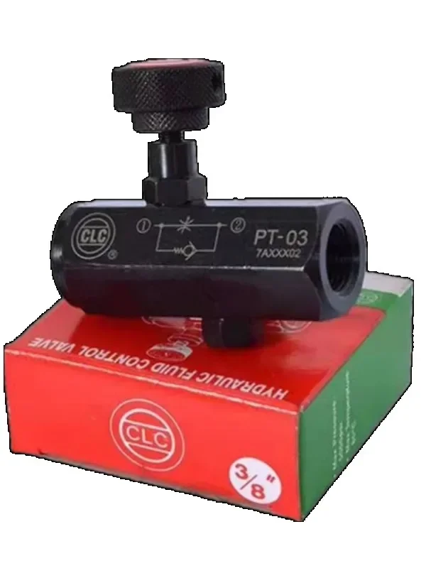 Фото Taiwan Jinlaiju CLC hydraulic throttle valve, one-way valve, check valve, oil volume adj-ustment through type PT02 KC03 №1