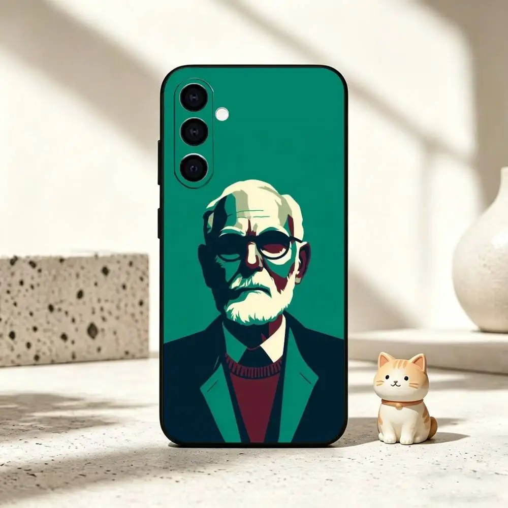 Фото Чехол для телефона P-Psychoanalysis Sigmund Freud, черный, силиконовый, мягкий, для Samsung Galaxy A73, A72, A71, A70, A53, A52, A51 №2