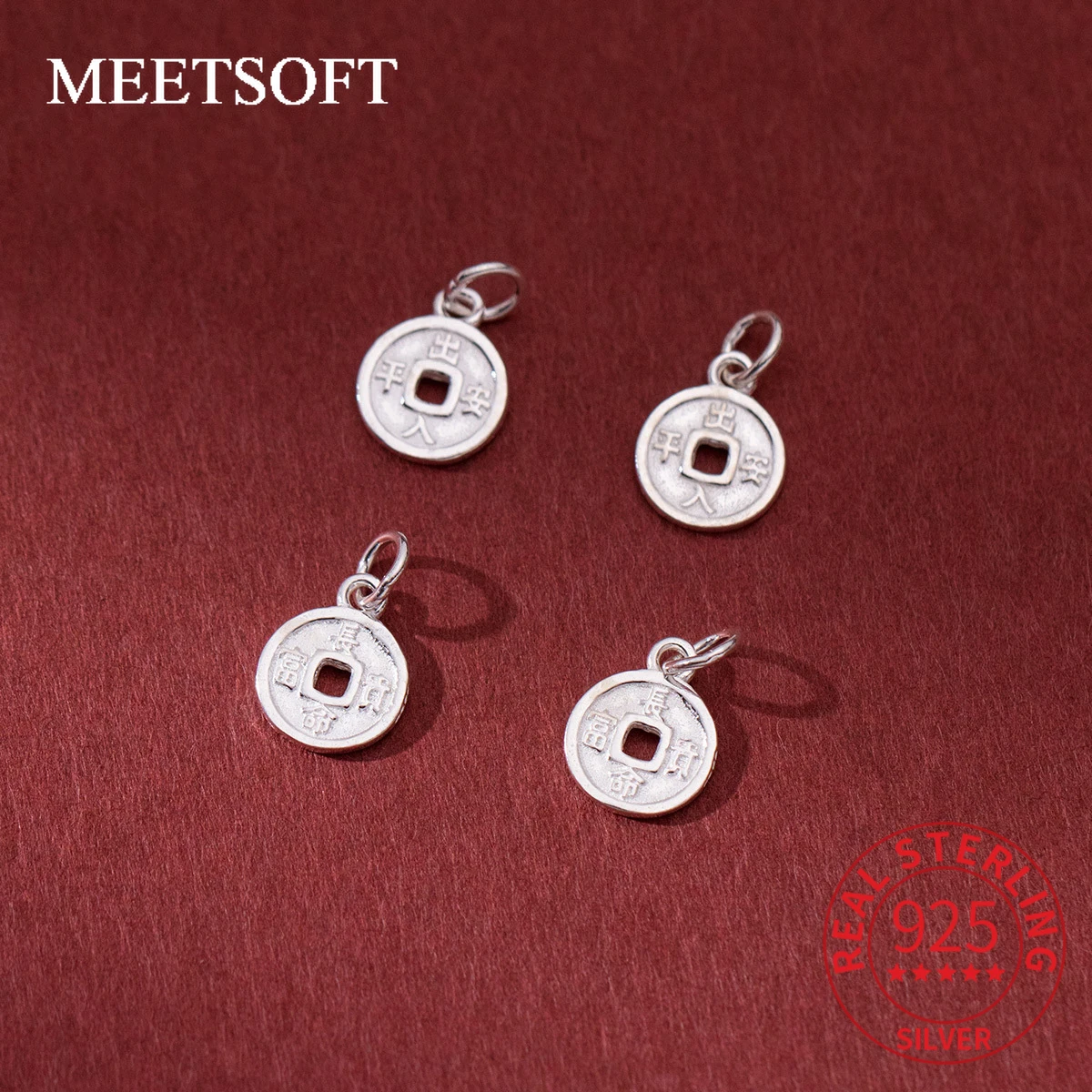 Подвеска-монета из серебра 925 пробы с китайскими иероглифами браслет сделай сам