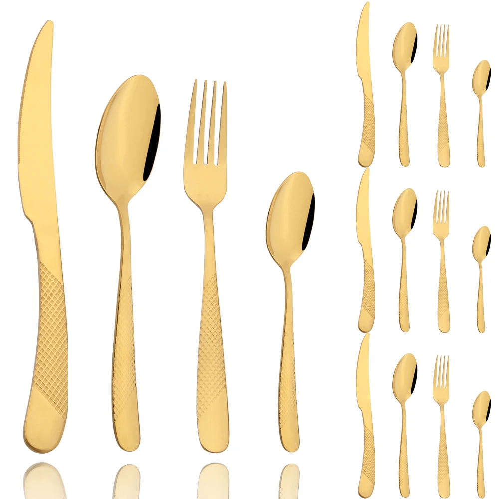 

Набор посуды Drmfiy из 16 предметов, столовые приборы из высококачественной нержавеющей стали, набор столовых приборов в западном стиле