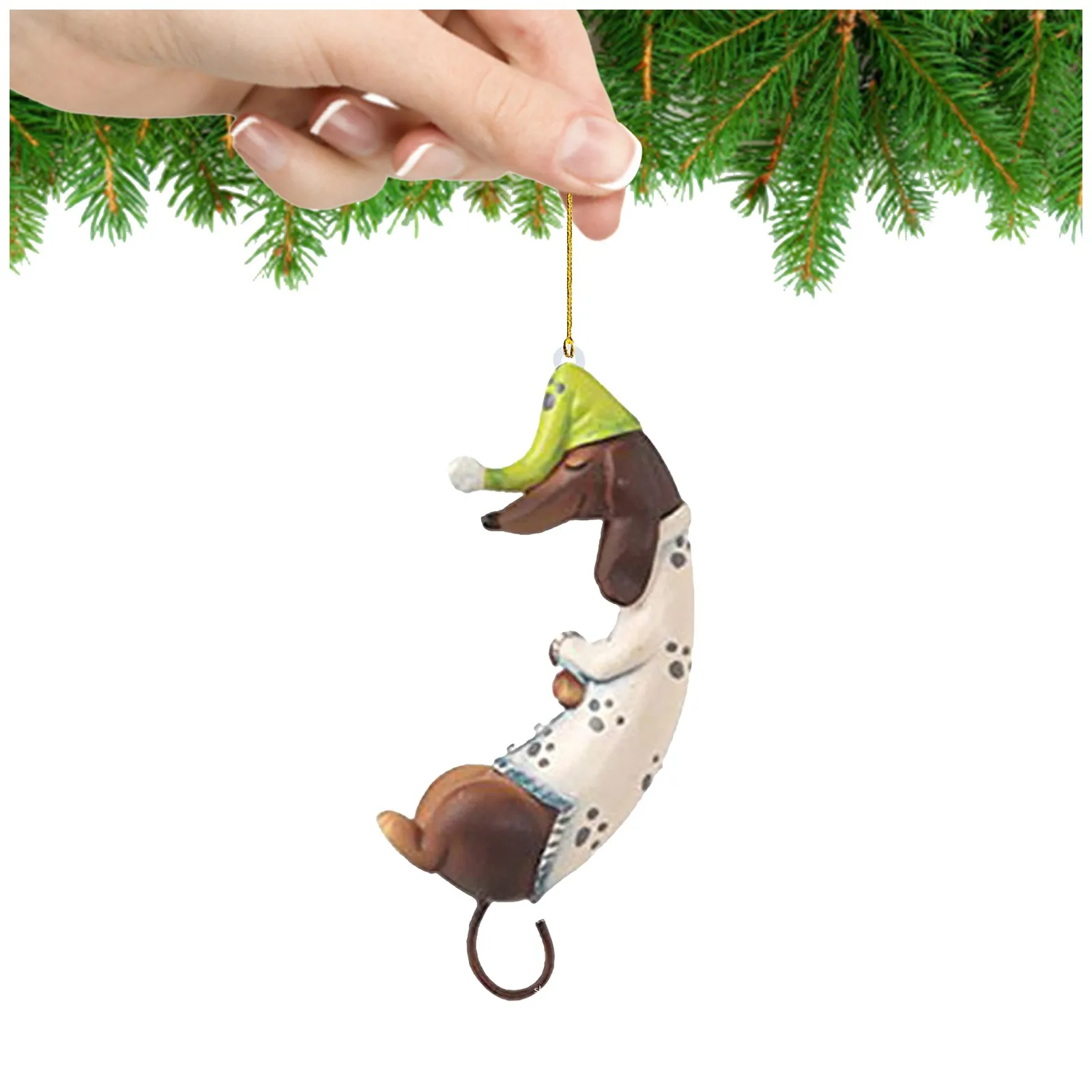 Dachshund Sausage Dog Ornaments Christmas Xmas Decorations Home Decors Christmas Tree Hanging New Year Party Supplies Holiday