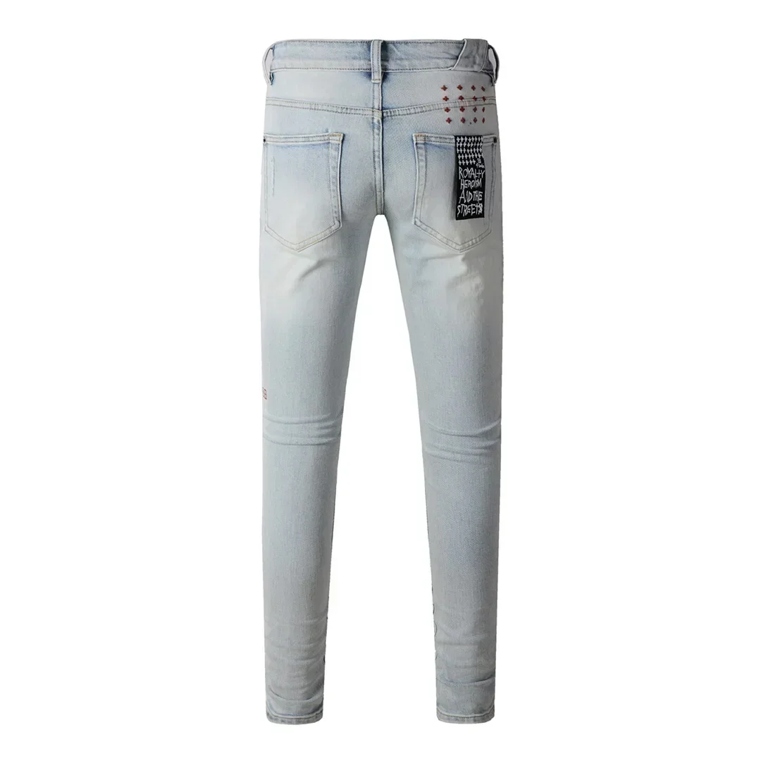 Новая мода KSUBI Cross Jeans Мужские американские светло-голубые трендовые эластичные