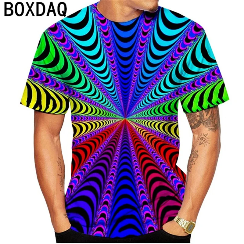

Новинка 2023, мужские футболки большого размера, модные топы с 3D-принтом вихревых узоров, летняя футболка с коротким рукавом, пуловер унисекс, ...