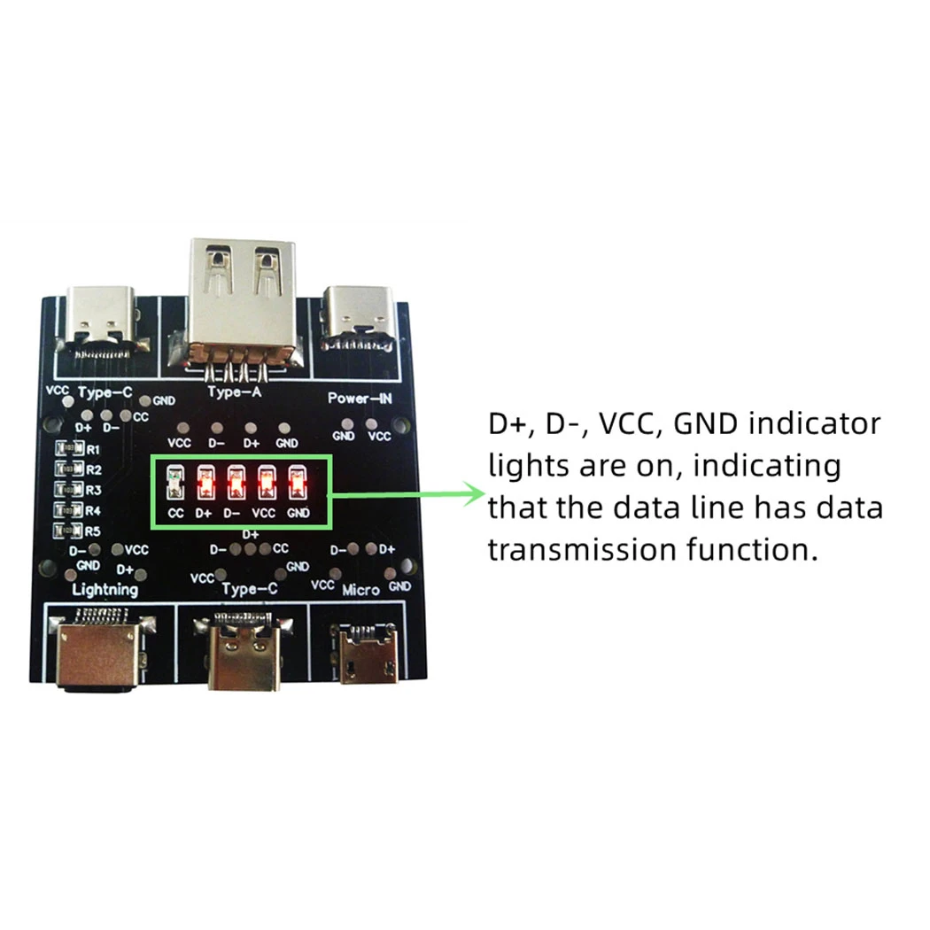 Многофункциональный USB-тестер кабеля USB A на Type-C Micro инструмент для проверки