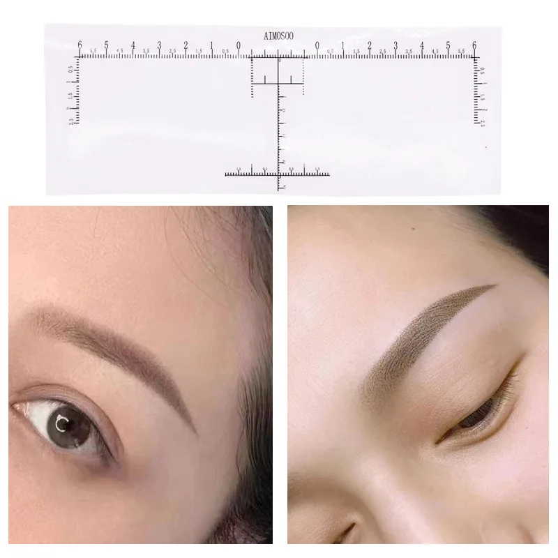 

100Pcs Disposable Eyebrow Ruler Microblading Semi Permanent Eyebrow Tattoo Position Ruler Guide Makeup Eyebrow Measure Stencil