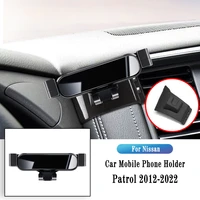 car phone holder for nissan patrol 2012 2022 gravity navigation bracket gps stand air outlet clip rotatable support accessories