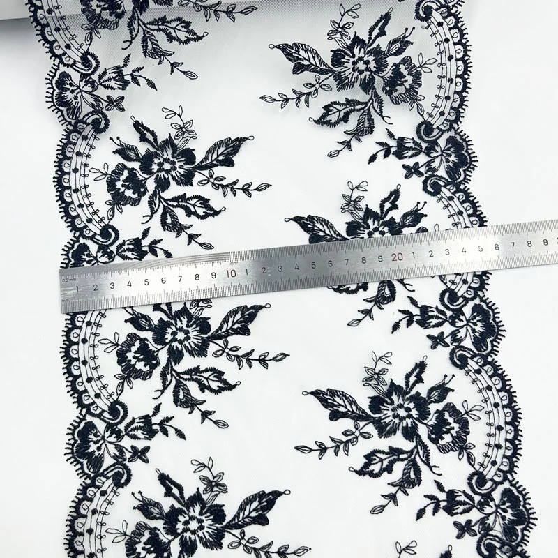 1 ярд кружевная ткань с вышивкой двухцветная отделка аксессуары для одежды