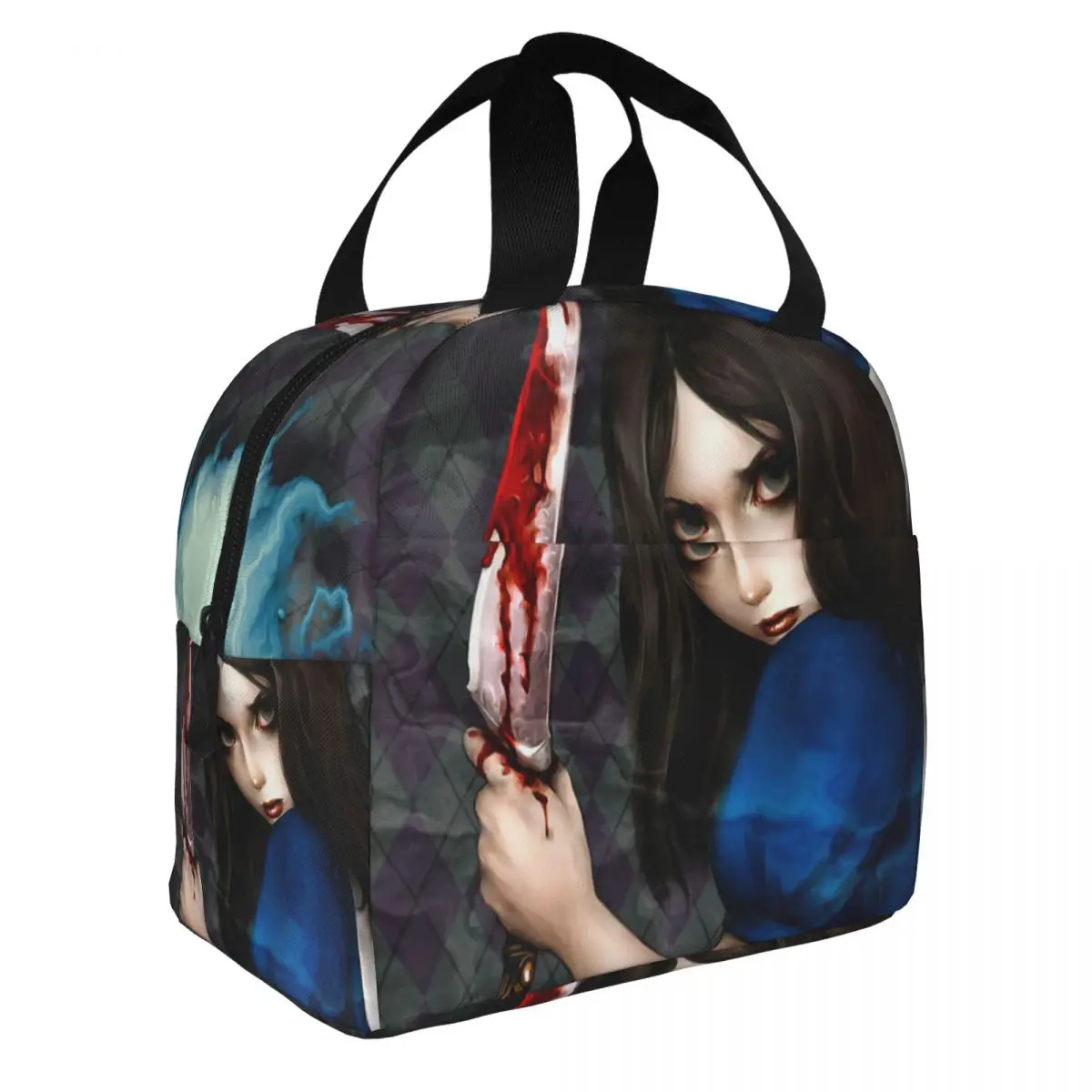 Alice Madness Returns,Video Game Lunch Bento Bags Portable Aluminum Foil thickened Thermal Cloth Lunch Bag for Women Men Boy