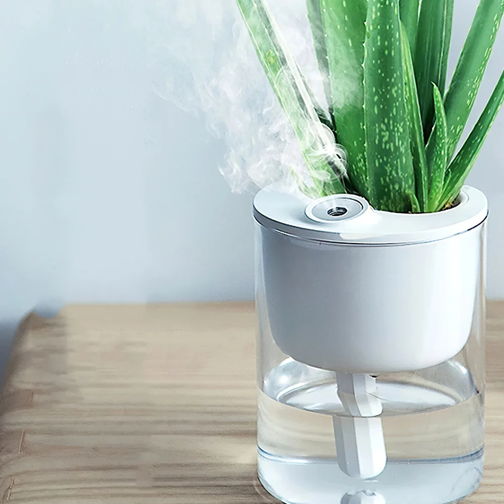

320ml Plant Air Humidifier Large Capcity Mute Humidifier With Night Light USB Air Atomization Water Replenishing Instrument