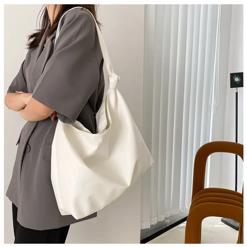 

Solid color Style Shoulder Bags Women PU Leather Large Capacity Fashion New Casual Totes Soft Portable Messenger Handbags