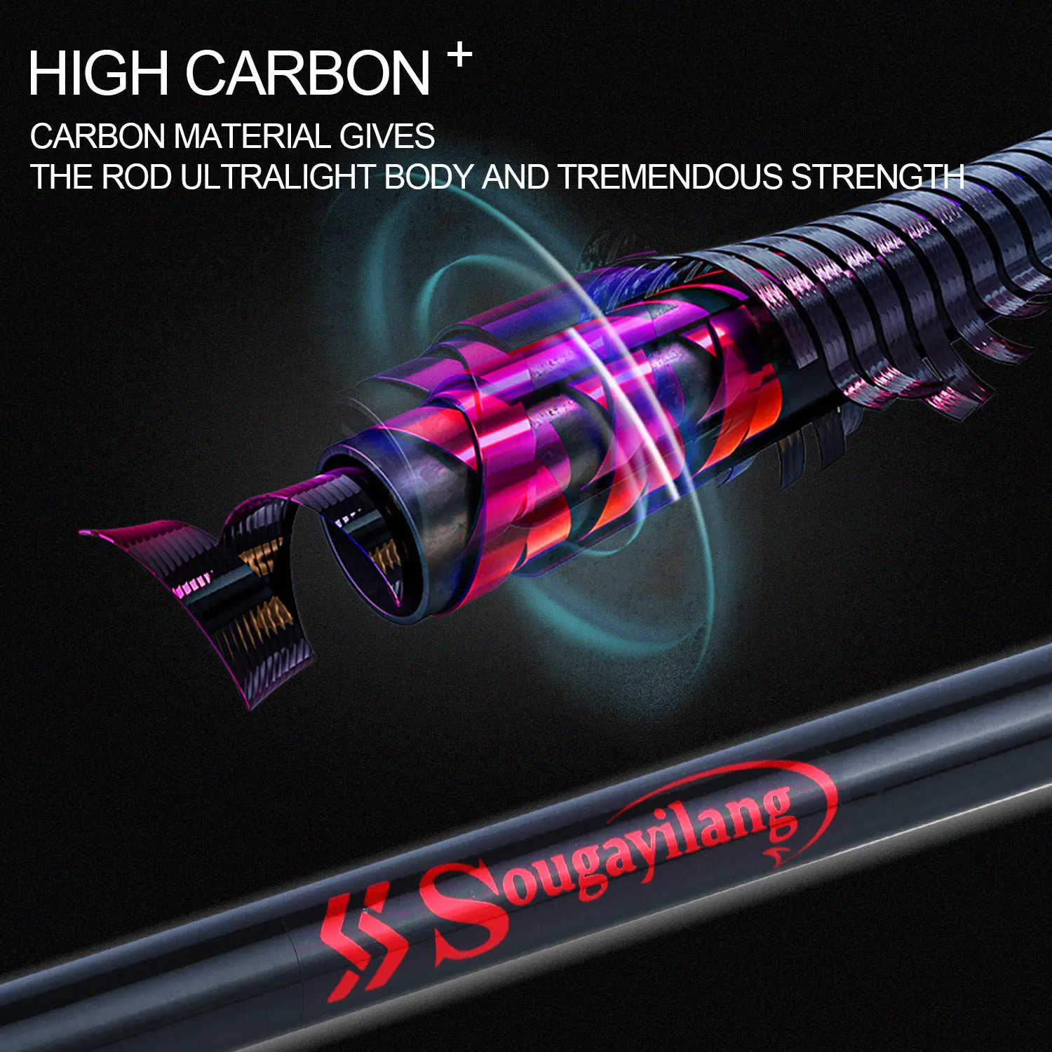 Рыболовная удочка Sougayilang 3-секционная подходит для ловли карпа 7-40 г 1 8 м 2 М 4 | Спорт