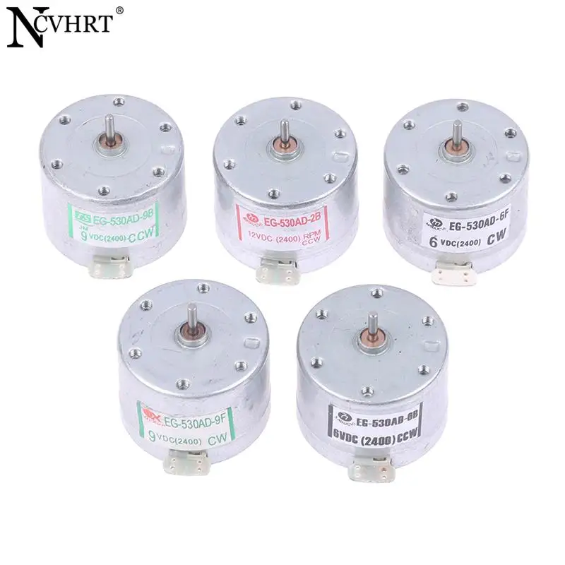 Двигатель рекордера EG-530AD-2F/2B/6B/6F/9B/9F CCW CW 2400 об/мин 6 в 9 в 12 В DC, мини-двигатель с высоким крутящим моментом в форме цилиндра, Электрический мини-двигатель постоянного тока