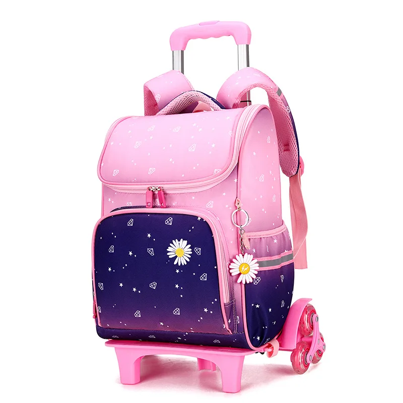 2022 Детский рюкзак на колесиках для девочек, школьный рюкзак, съемные детские школьные сумки с колесиками, сумка для книг, школьные сумки при...