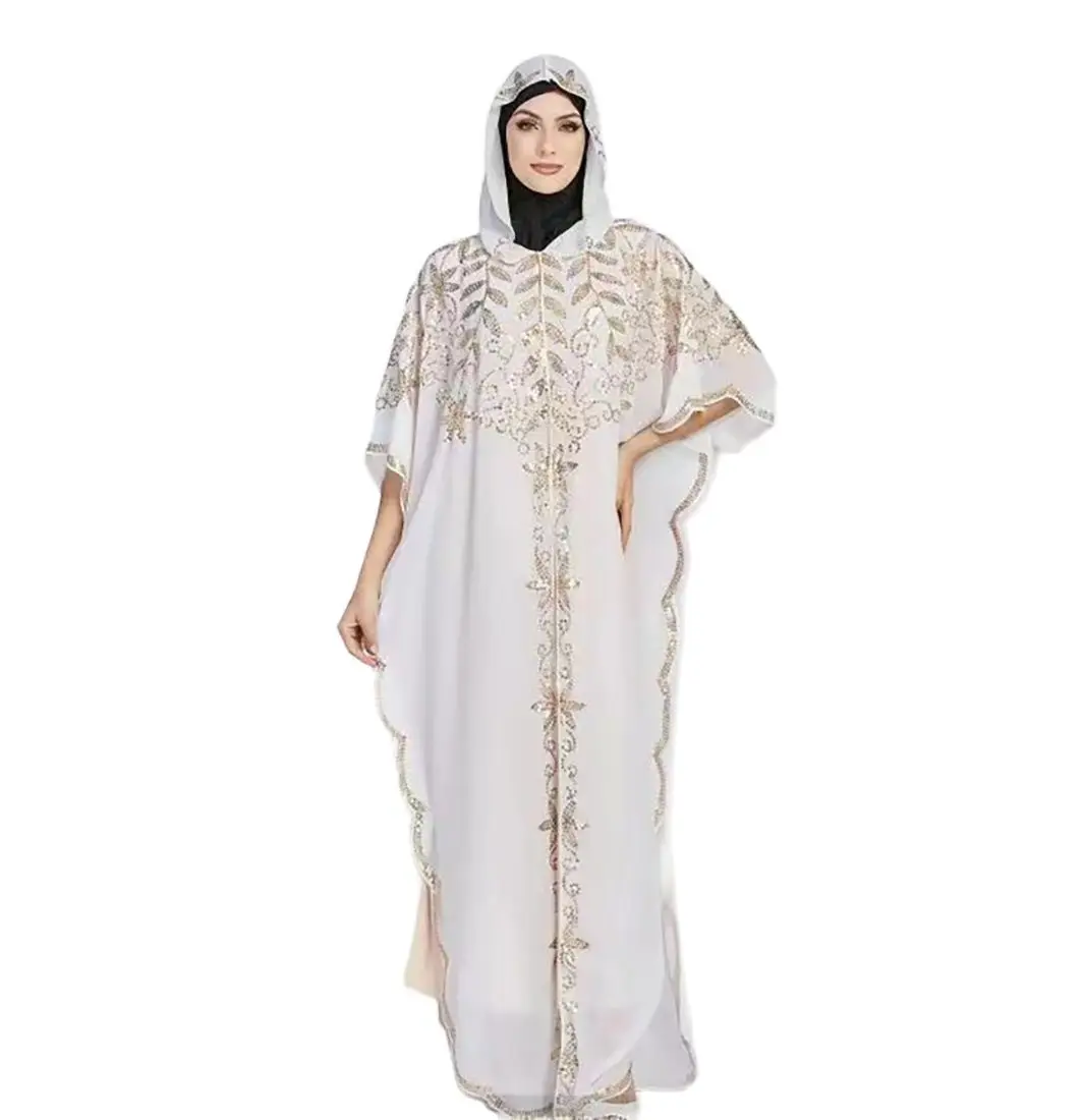 

African Dresses for Women Long Dress Dashiki Polyester Sequins Embroidery Bat Sleeve One Size African Clothes Abaya Women