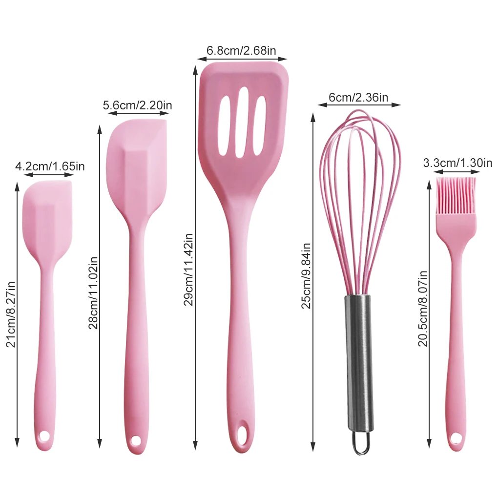 

Набор силиконовых шпателей венчик для яиц, термостойкий резиновый кухонный скребок с антипригарным покрытием для приготовления выпечки, 5 ...