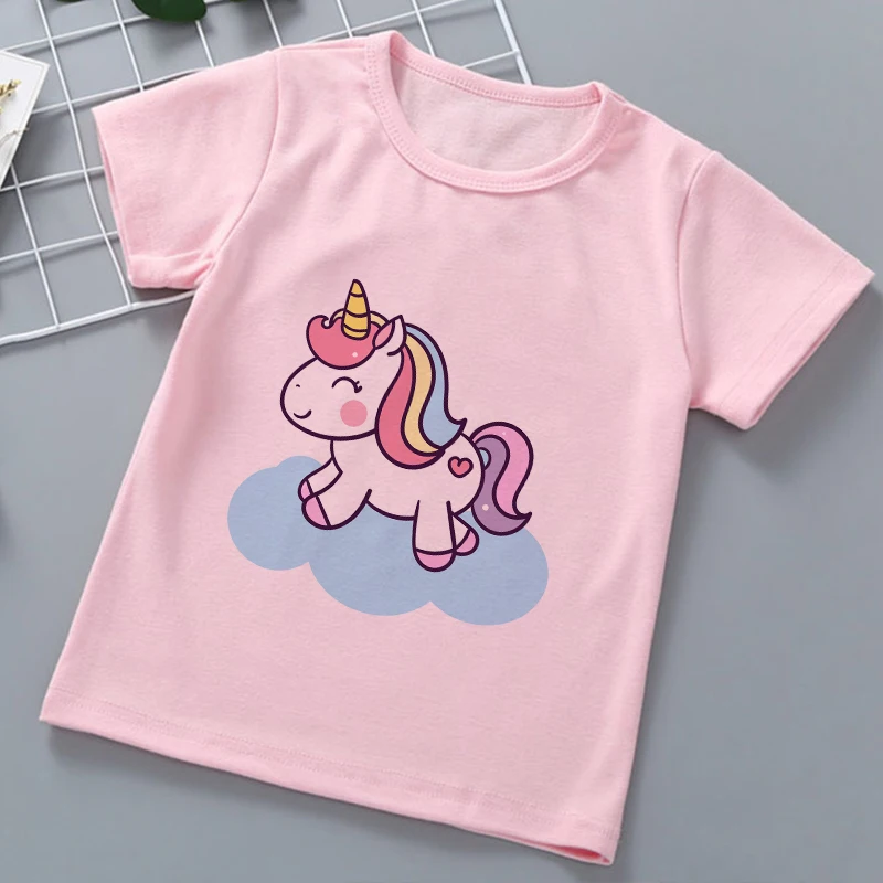 

Casual Summer Cute Unicorn Costume Child Cartoon Boy Girl Korean Version T Shirt O-Neck Boys Clothes Fashion Short Sleeve Tees