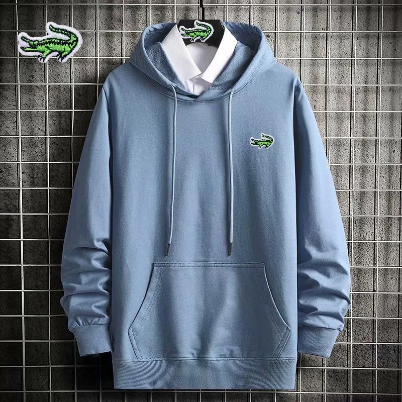 2023Embroidery Brand Spring Autumn Men's 100%Cotton Tracksuit Sets Oversized Hooded Sweatshirt+Pants Suit Casual Sportswear Male