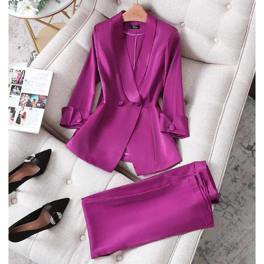 New Women's Suit 2pcs Forged Fabric Elegant Birthday Prom Custom Jacket Pants Eam Offical Store Coats Down Trafzara Woman 2023