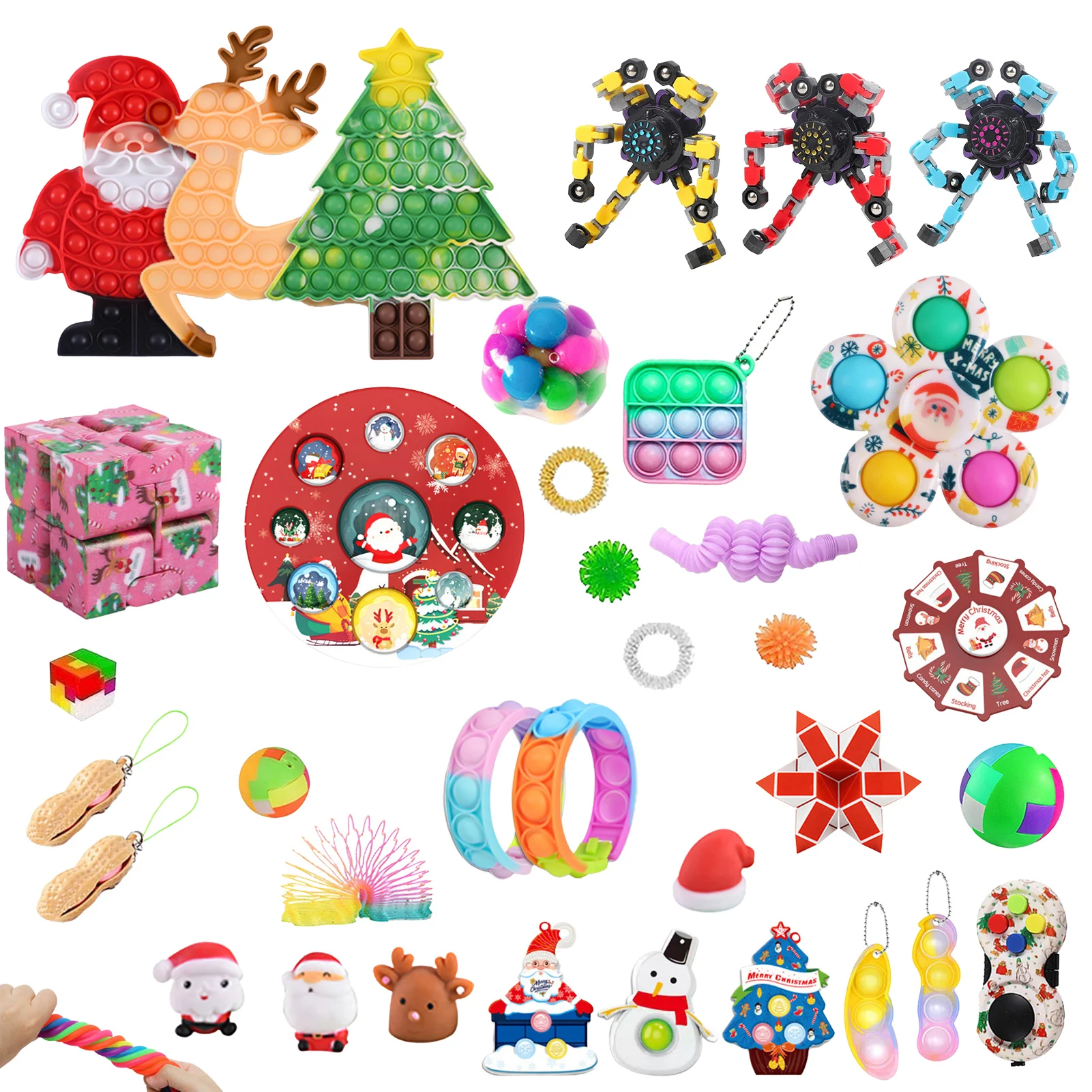 

Christmas Advent Calendar Toy Simple Anxiety Relief Toy Christmas Countdown Calendar Sensory Toys DIY Set 24 Days Countdown